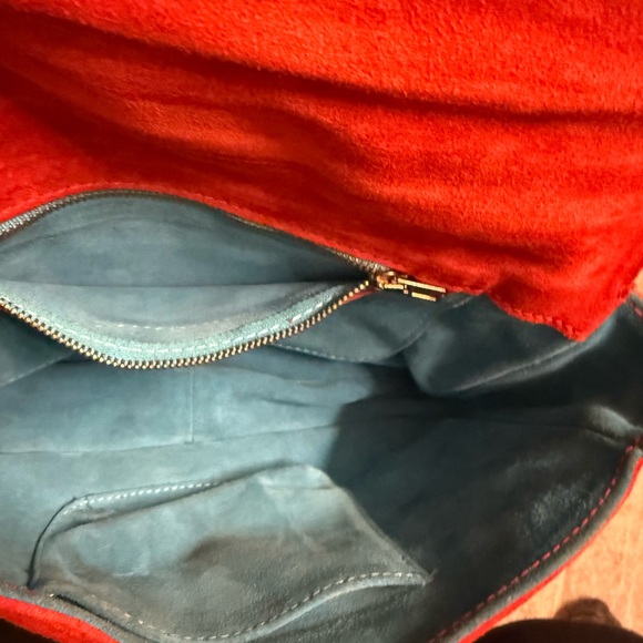 Chic Red Bow suede Women's Shoulder Bag - Picture 15 of 15